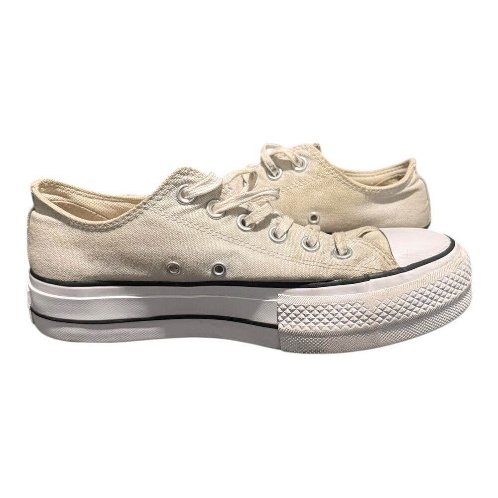 Converse Chuck Taylor Platform Women’s Size 7.5 Cream White Athletic Sneakers - Picture 8 of 9